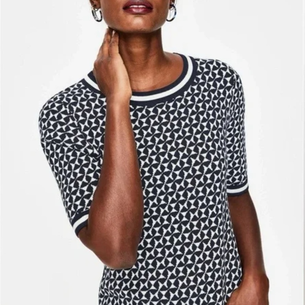 Boden Black and White Sheath Mini Dress - Picture 2 of 13